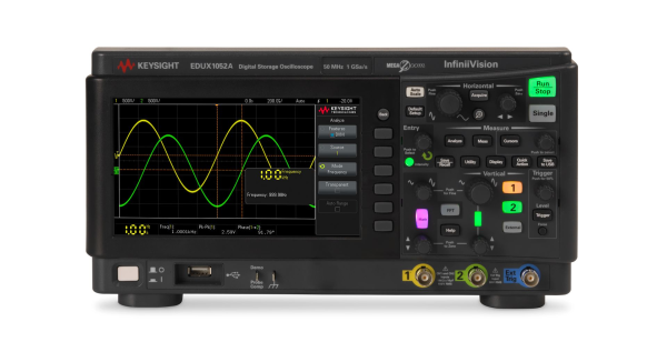 EDUX1052A Oscilloscope: 50 MHz, 2 analog channels
