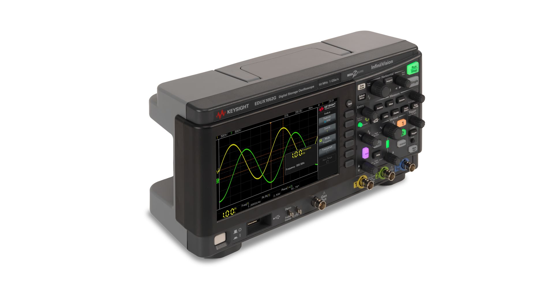 EDUX1052G Oscilloscope: 50 MHz, 2 Analog Channels, with a Built-in Waveform Generator - Image 3
