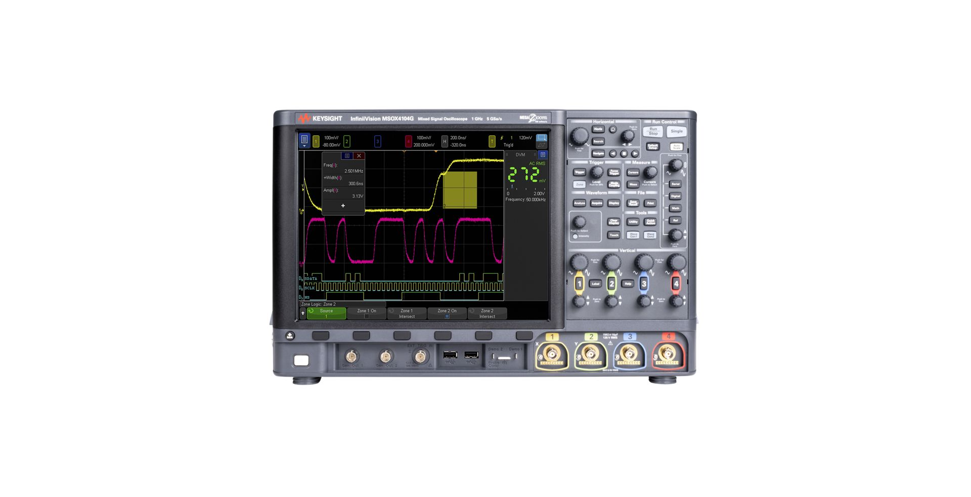 MSOX4022G Mixed Signal Oscilloscope: 200 MHz, 2 Analog Plus 16 Digital Channels